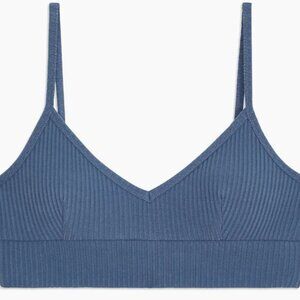 Onia Blue Longline Ribbed Bralette S